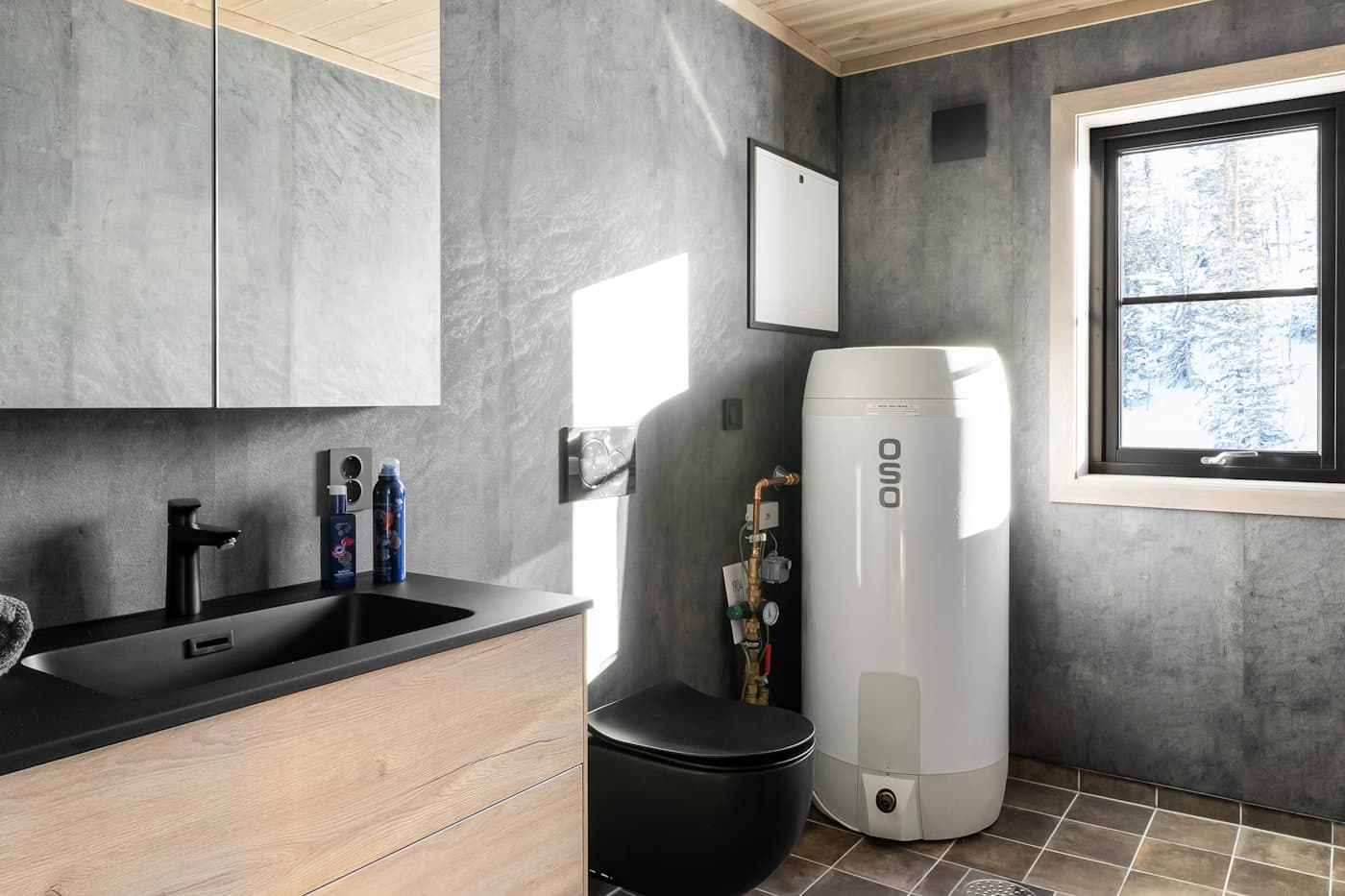 A newly installed water heater