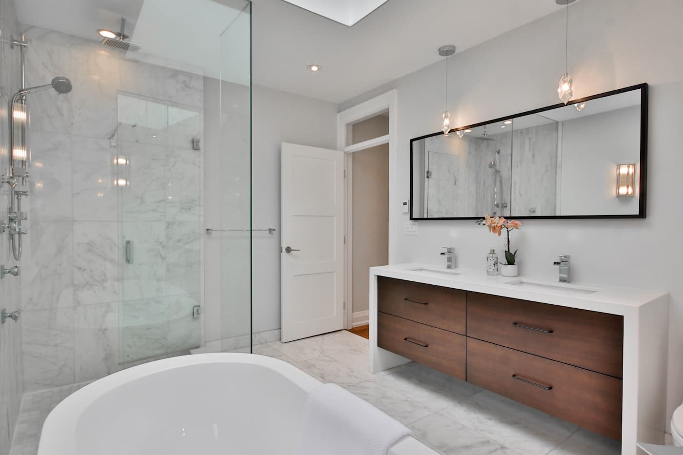 A finished modern bathroom