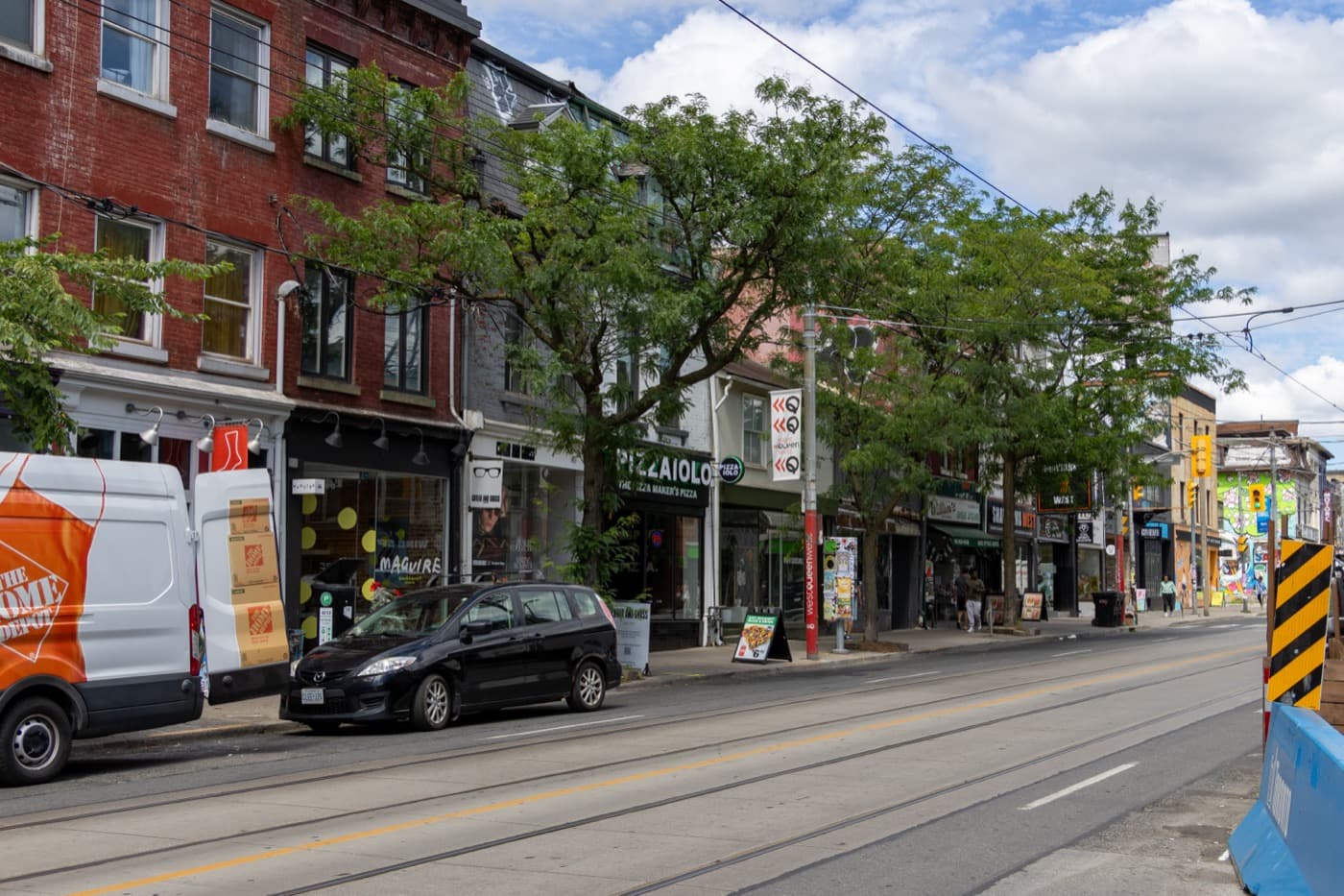 Queen Street West storefronts in Toronto, Ontario
