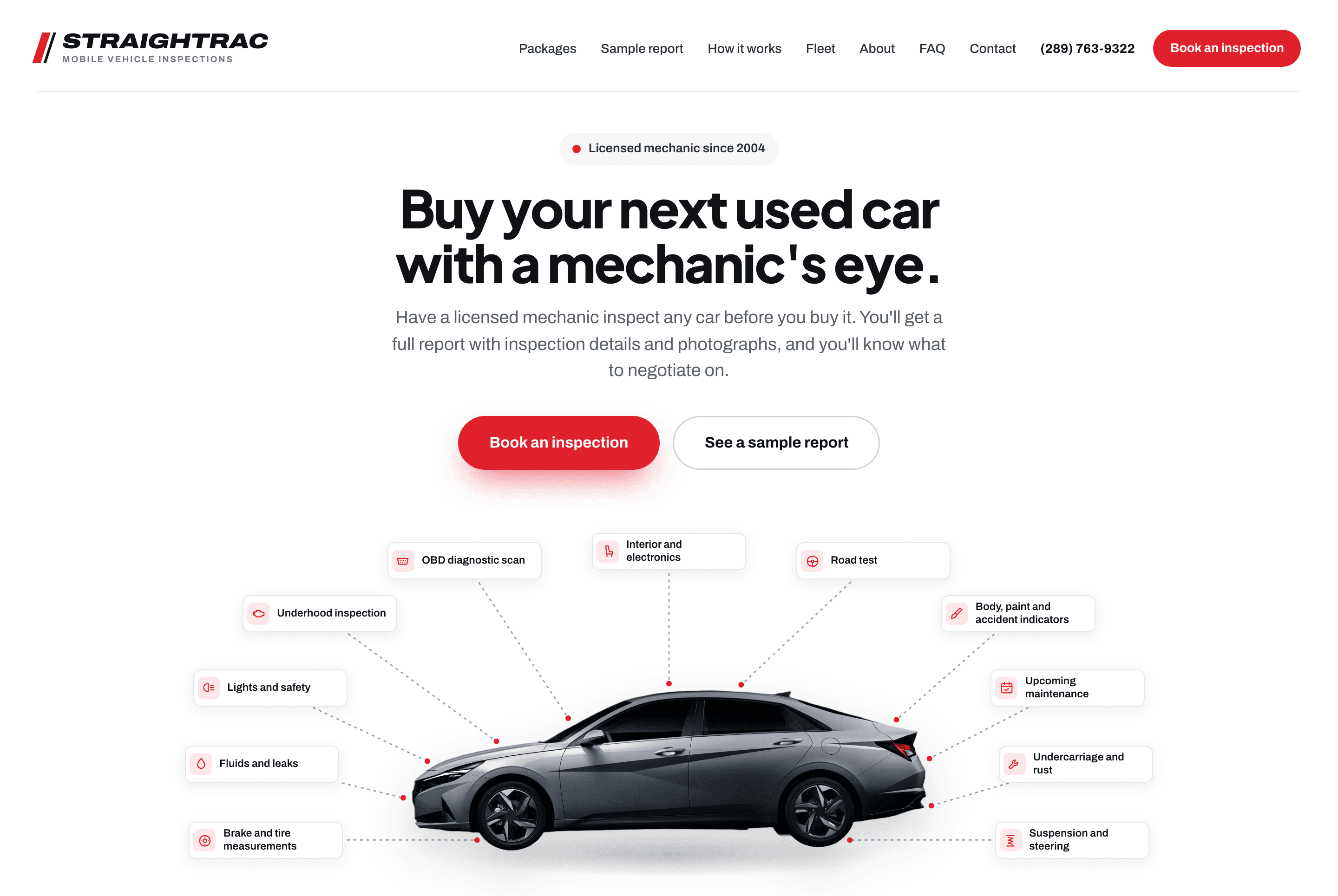 The Straightrac homepage on a desktop screen